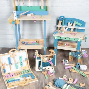 Alles für die Kinder-Spielwerkstatt, Werkbank und mehr