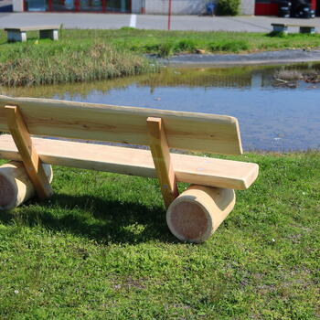 Parkbank Feldberg Holz mit Lehne, Rückseite 