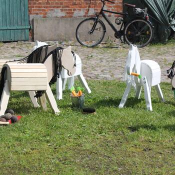 Gartenpferde Holz-Spielpferde
